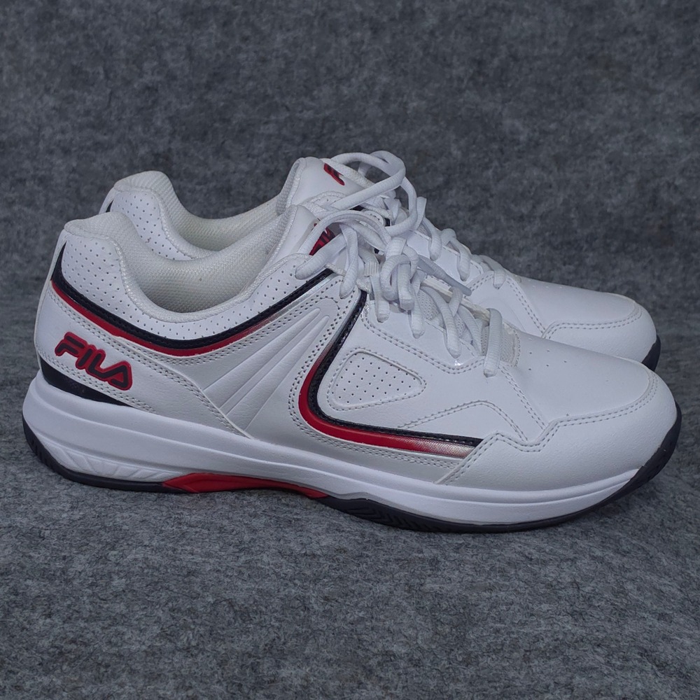 Fila Rovello Evo Mens Sneakers White Red Navy Blue Athletic Shoes size 10